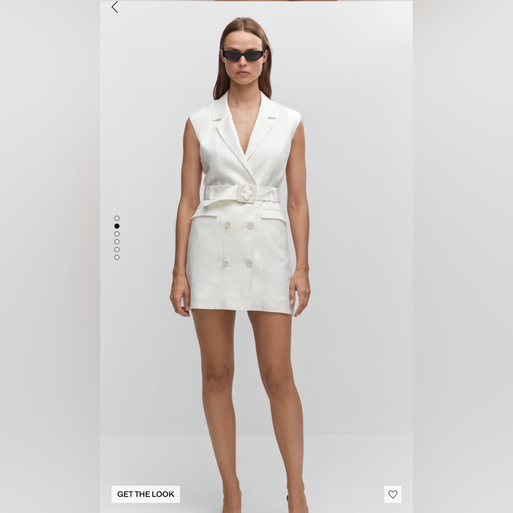 MANGO | 100% Linen White Dress